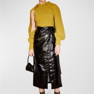 Elleme Paris Elegant Olive Sweater with Unique Open Arm Cutout Design